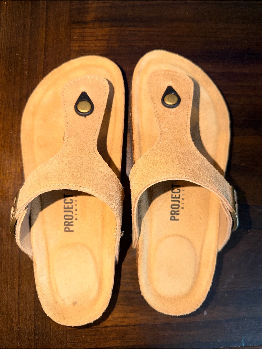 PROJECT Suede Tan Thong Sandals for Women